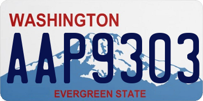 WA license plate AAP9303