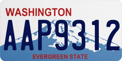 WA license plate AAP9312