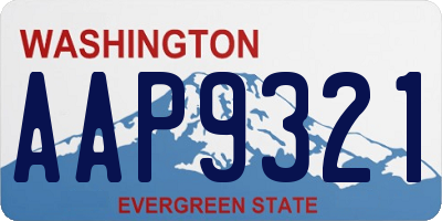 WA license plate AAP9321