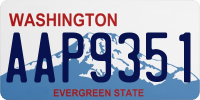 WA license plate AAP9351