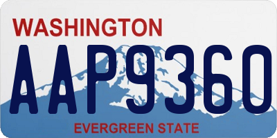 WA license plate AAP9360