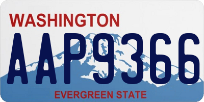 WA license plate AAP9366