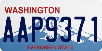 WA license plate AAP9371