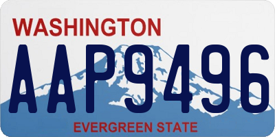 WA license plate AAP9496