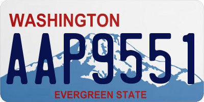 WA license plate AAP9551