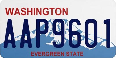 WA license plate AAP9601