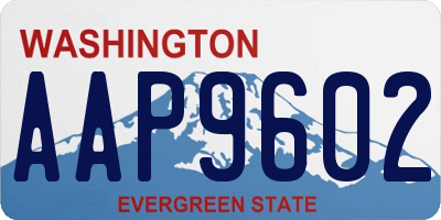 WA license plate AAP9602