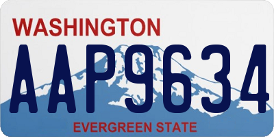 WA license plate AAP9634