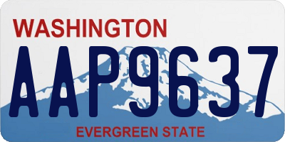 WA license plate AAP9637