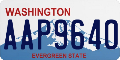 WA license plate AAP9640