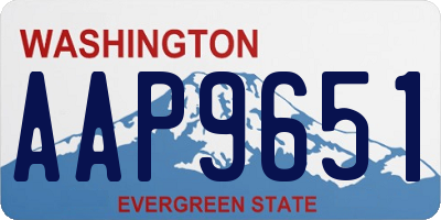 WA license plate AAP9651