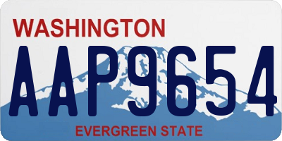 WA license plate AAP9654