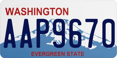 WA license plate AAP9670