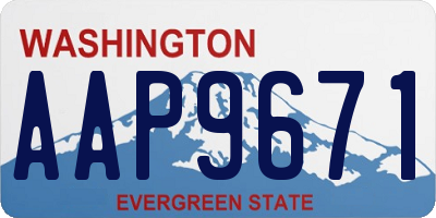 WA license plate AAP9671