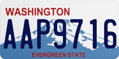 WA license plate AAP9716