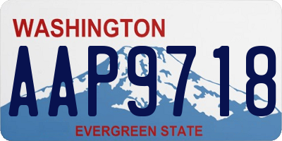 WA license plate AAP9718