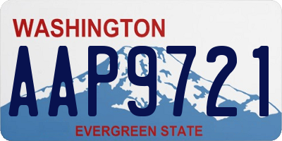 WA license plate AAP9721