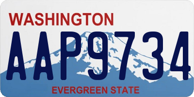WA license plate AAP9734