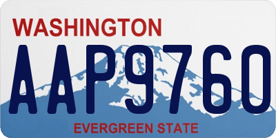 WA license plate AAP9760