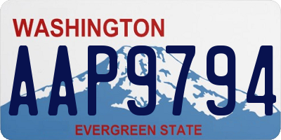 WA license plate AAP9794