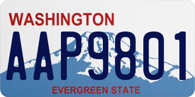 WA license plate AAP9801