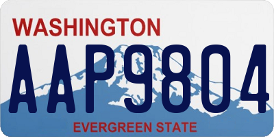 WA license plate AAP9804