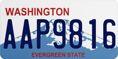 WA license plate AAP9816