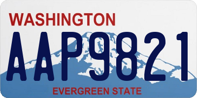 WA license plate AAP9821