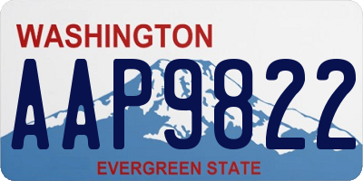 WA license plate AAP9822