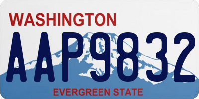 WA license plate AAP9832