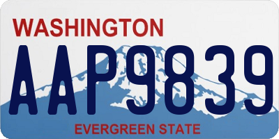 WA license plate AAP9839