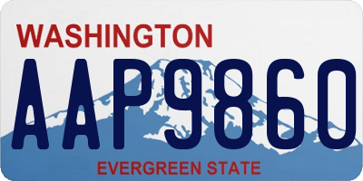 WA license plate AAP9860