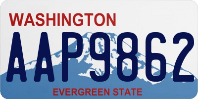 WA license plate AAP9862