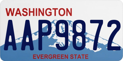 WA license plate AAP9872