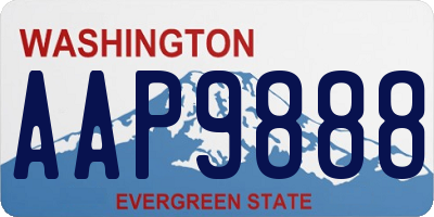 WA license plate AAP9888