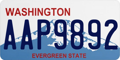 WA license plate AAP9892