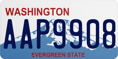 WA license plate AAP9908