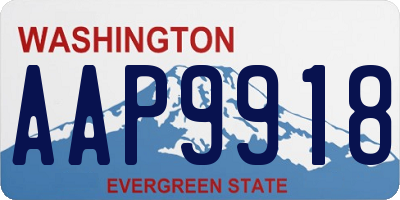 WA license plate AAP9918