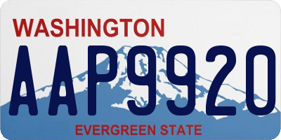 WA license plate AAP9920