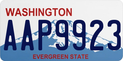 WA license plate AAP9923