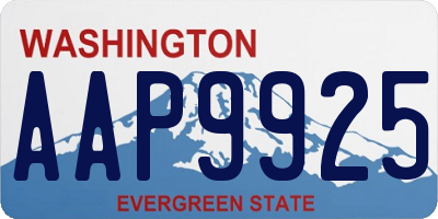 WA license plate AAP9925