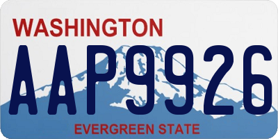 WA license plate AAP9926