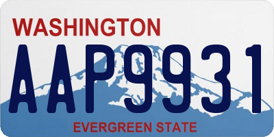 WA license plate AAP9931