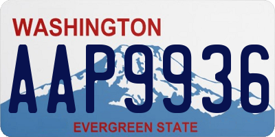 WA license plate AAP9936