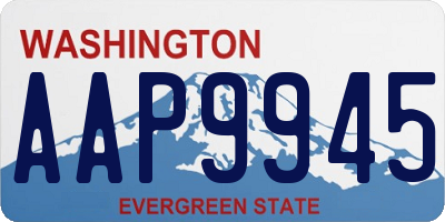 WA license plate AAP9945