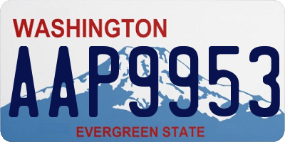 WA license plate AAP9953