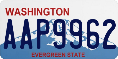 WA license plate AAP9962