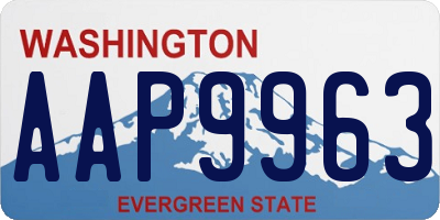 WA license plate AAP9963