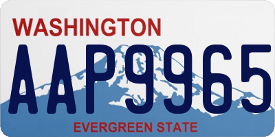 WA license plate AAP9965