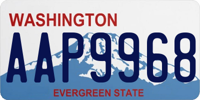 WA license plate AAP9968